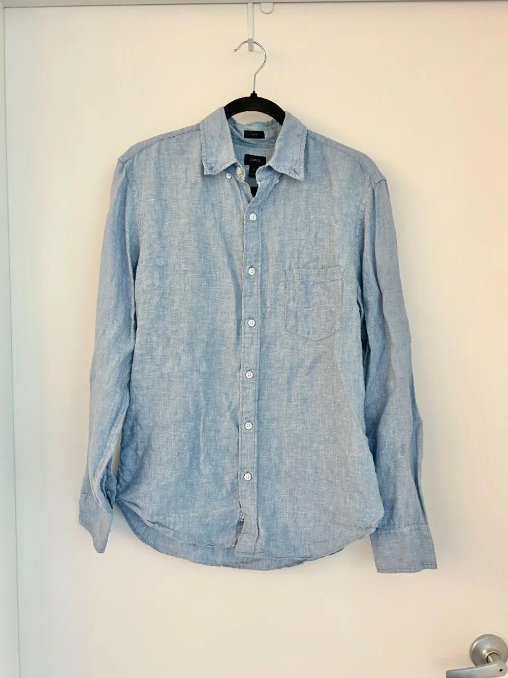 J. Crew Men's Slim Délavé Irish 100% Linen Shirt Chambray Size M